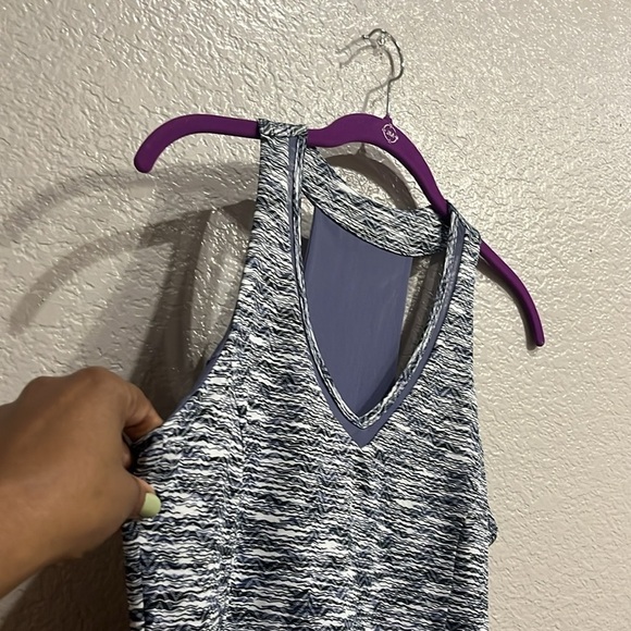 MPG Fit & Flare Mini Tank Dress Size Large Racerback Black Gray - Picture 3 of 12